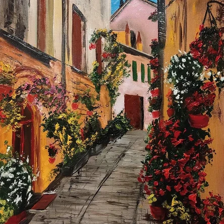 Улица в цветах
